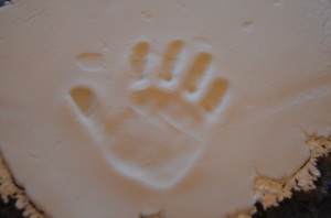 2 unbaked handprint